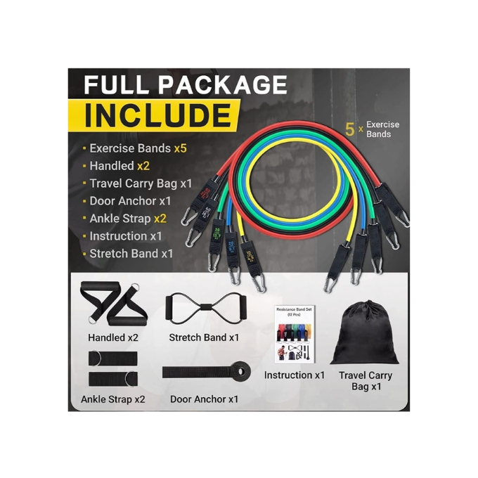 Resistance Band Set for for Exercise, Stretching and Workout